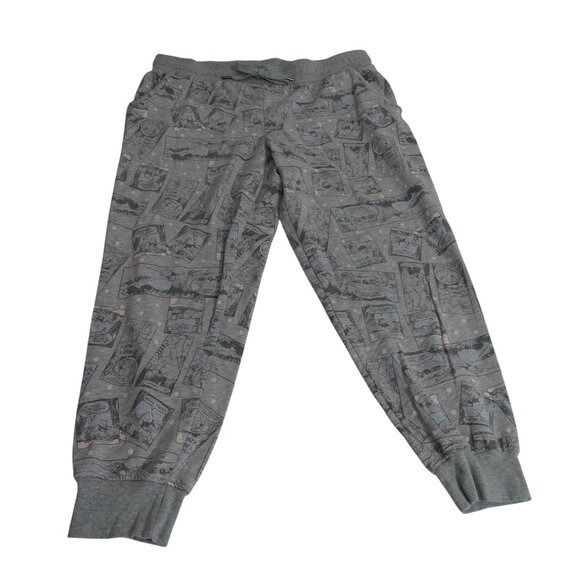 Disney Winnie The Pooh Pajama Lounge Pants Women Size L 12 14 Heather Grey FLAW - Picture 1 of 14